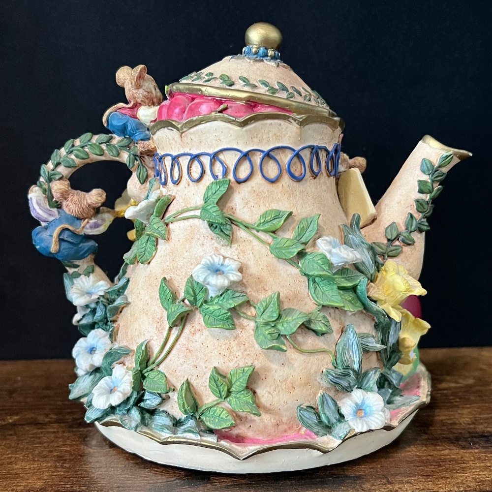 Animated Mouse Teapot Music Box "Tea For Two" - Picture 8 of 16